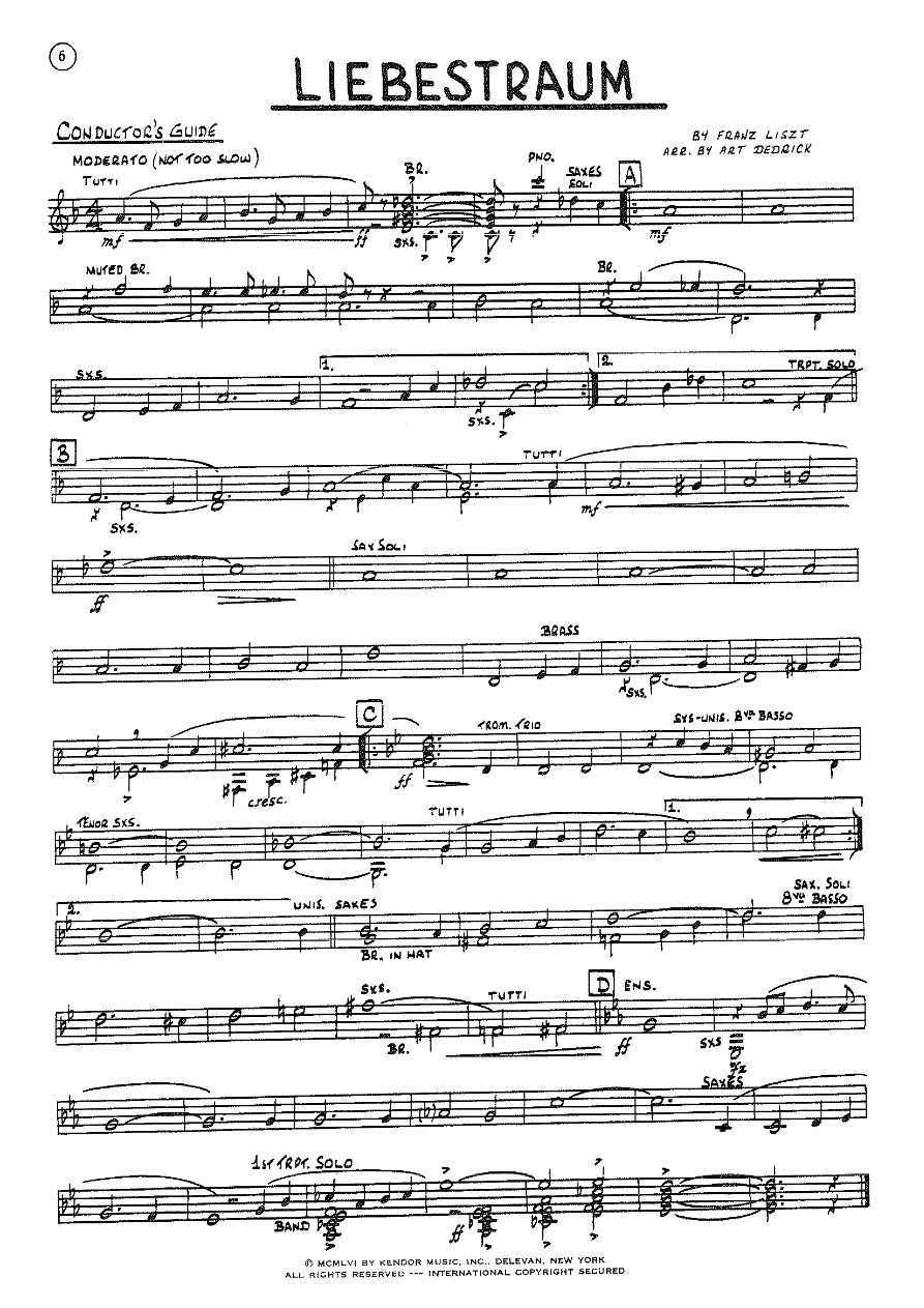 Liebestraum — sheet music preview
