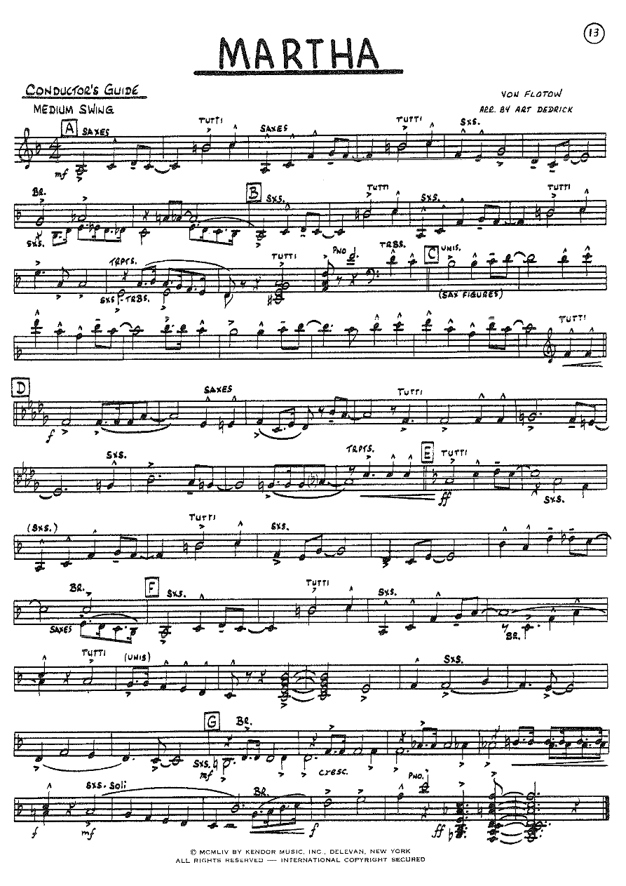 Martha — sheet music preview