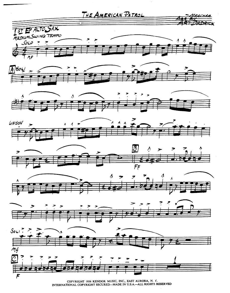 The American Patrol — sheet music preview