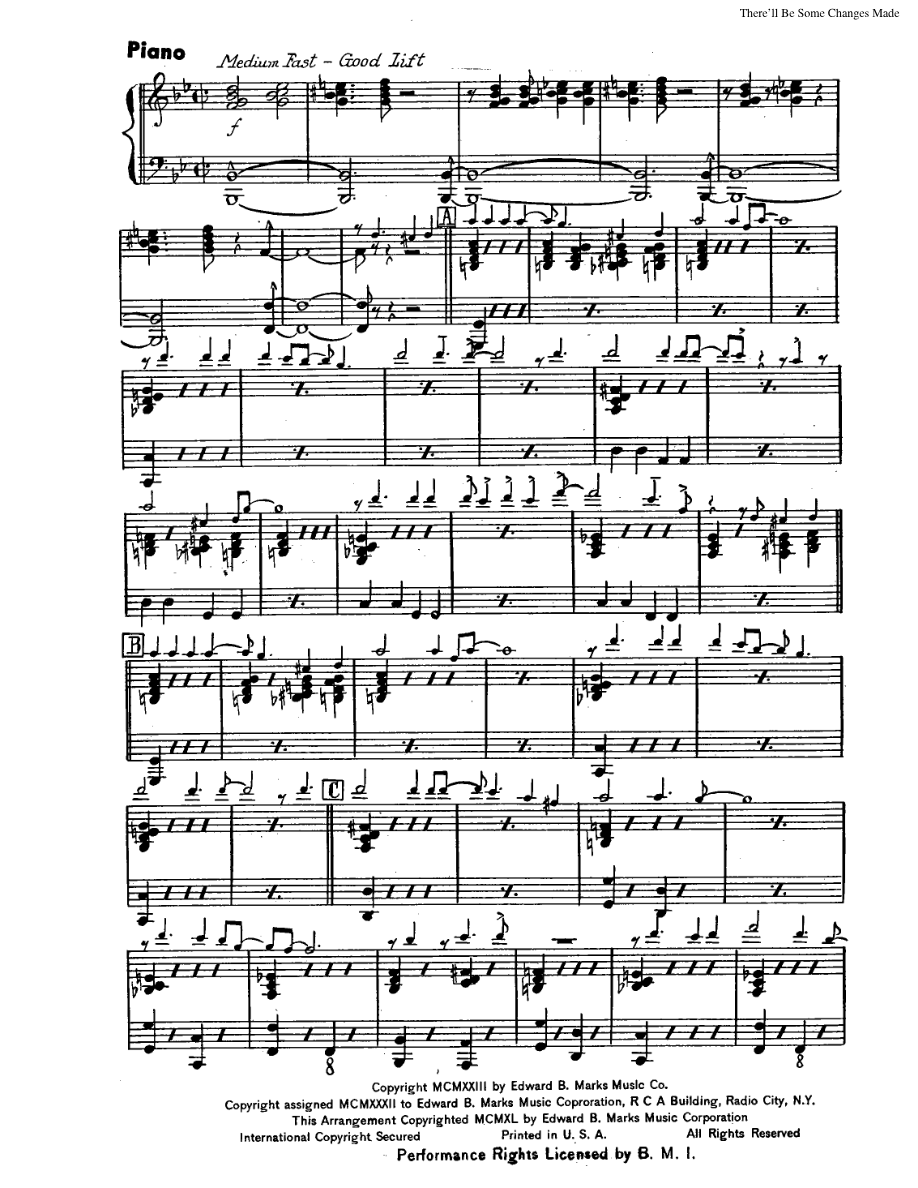 There'll Be Some Changes Made (A.Shaw) MP3 — sheet music preview