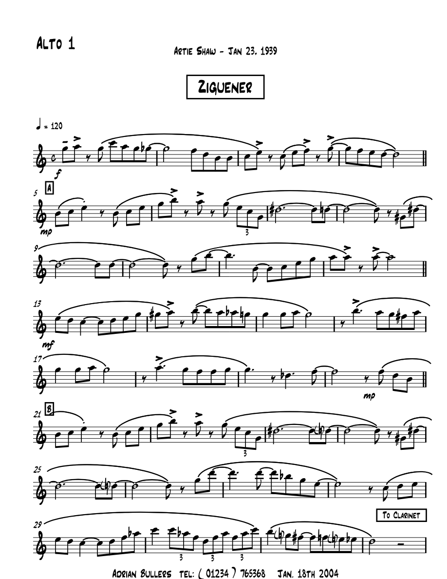 Zigeuner  (A.Shaw) A.Shaw — sheet music preview