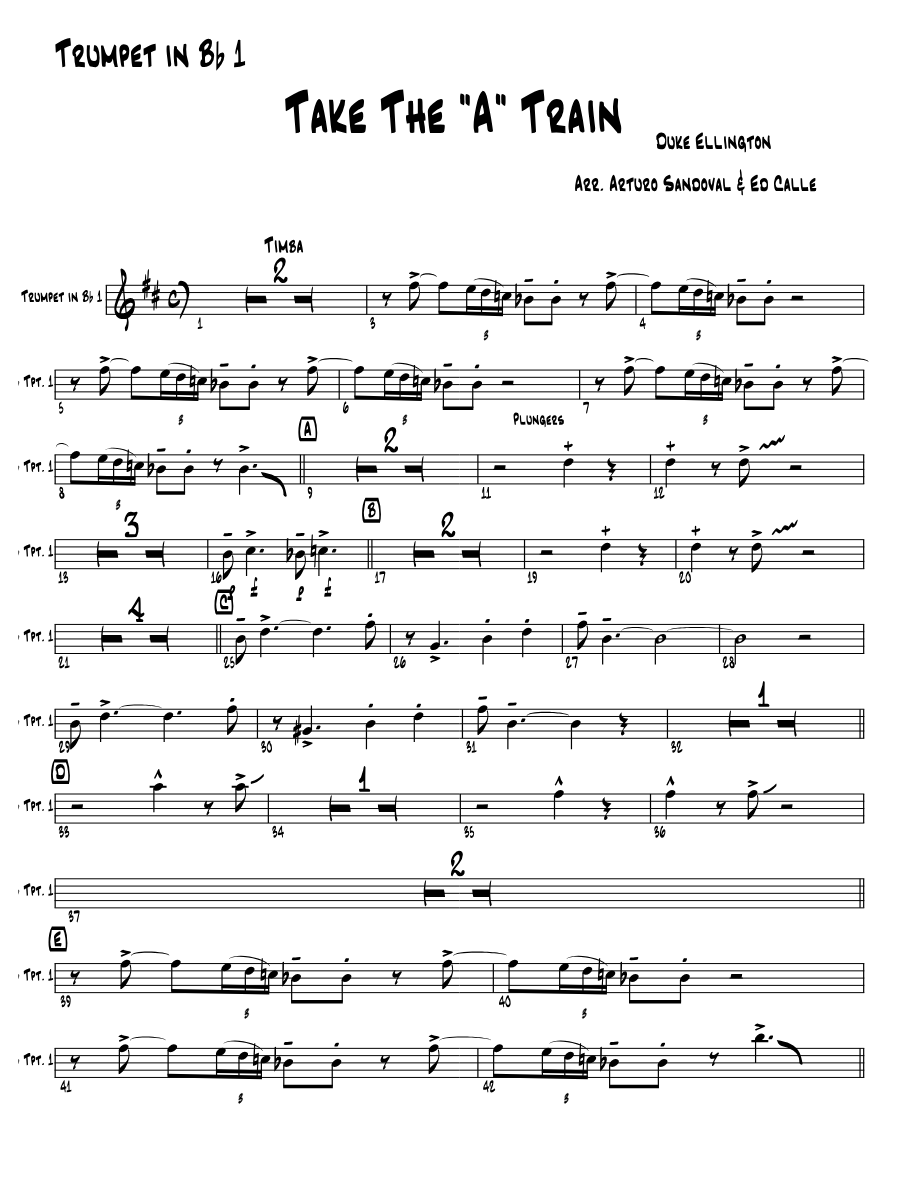 Take The A Train — sheet music preview