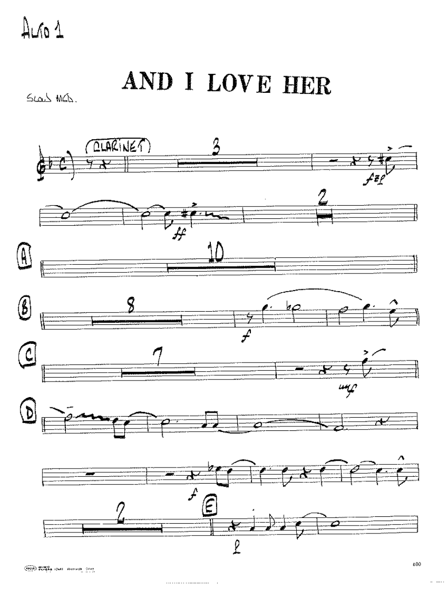 And I Love Her (C.O'Farrill C.Basie — sheet music preview