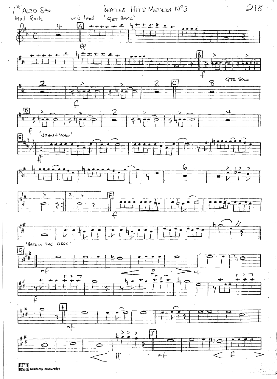 Beatles Hits Medley #3 — sheet music preview