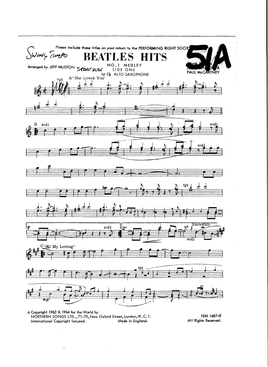 Beatles Hits Medley — Big Band sheet music by J.Muston | Jazz Standard