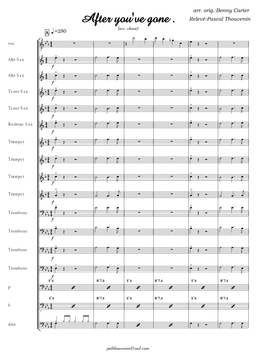 After You've Gone (B.Carter) S.Vaughan — sheet music preview
