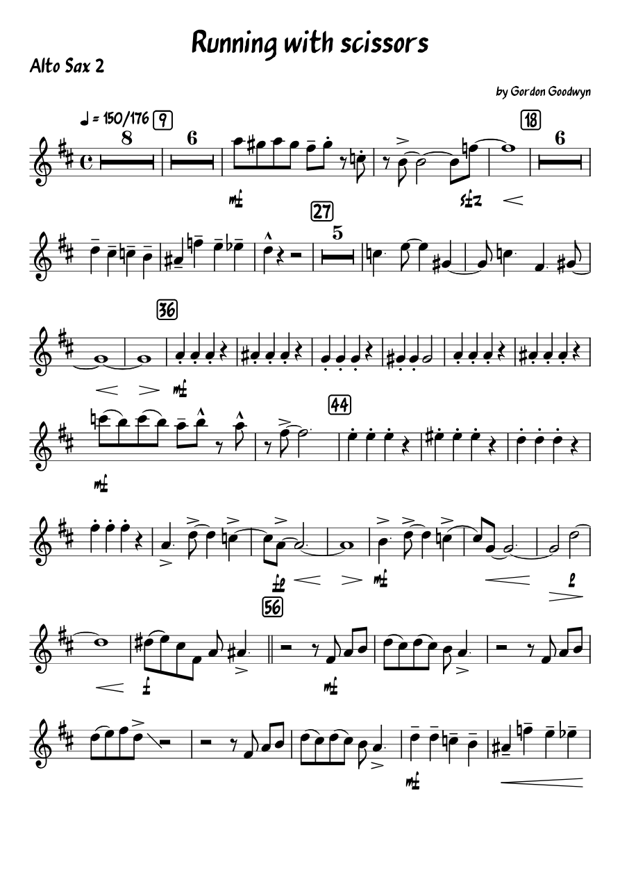 Running With Scissors (G.Goodwin) — sheet music preview