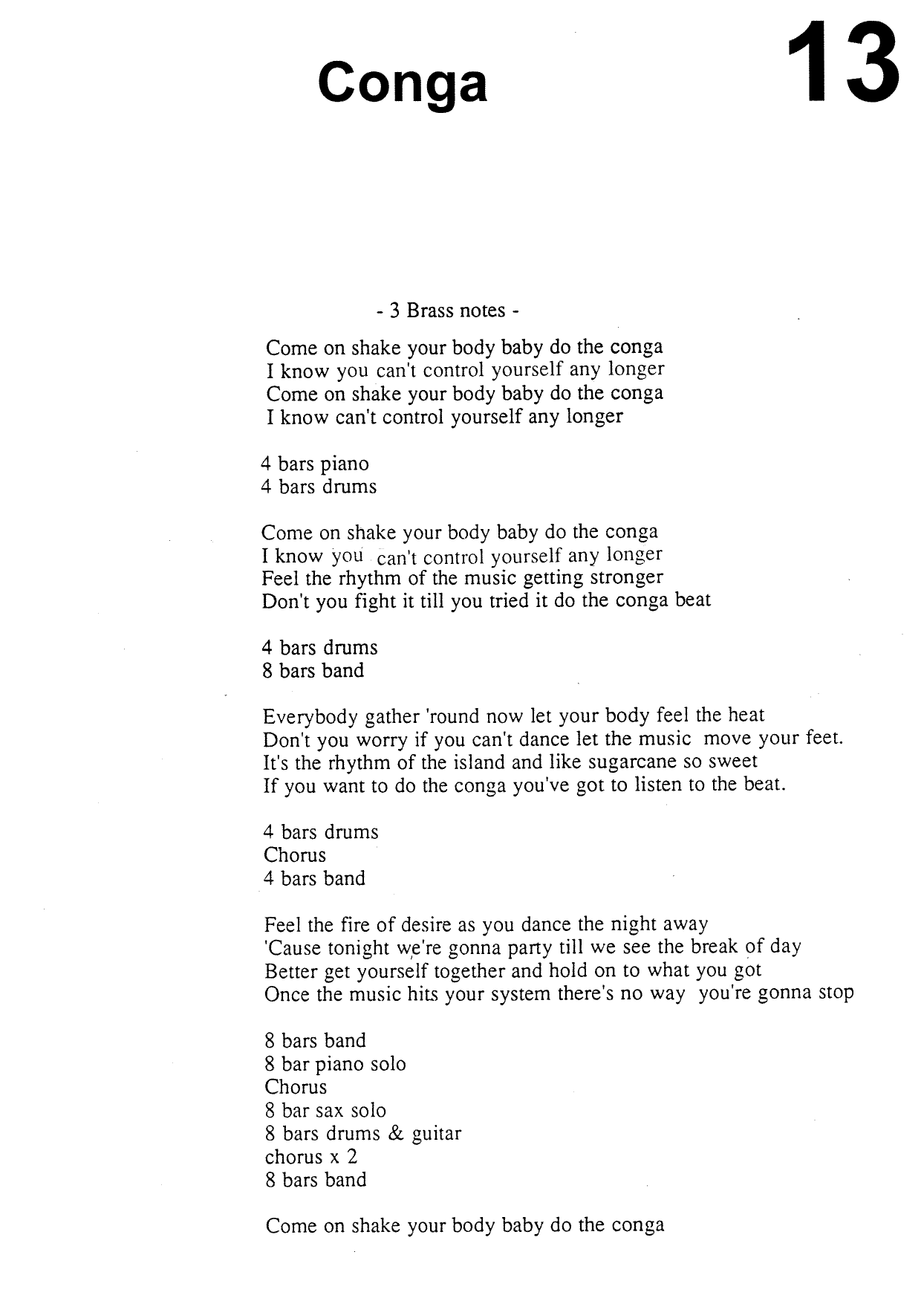 Conga - SA,ST,Trp,Trb, Rhythm — sheet music preview