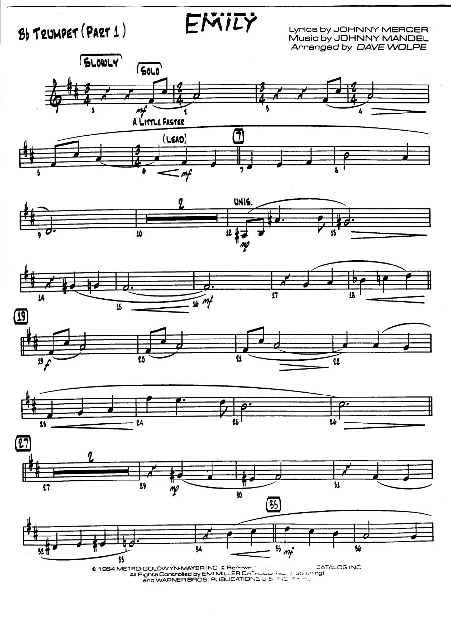 Emily — sheet music preview