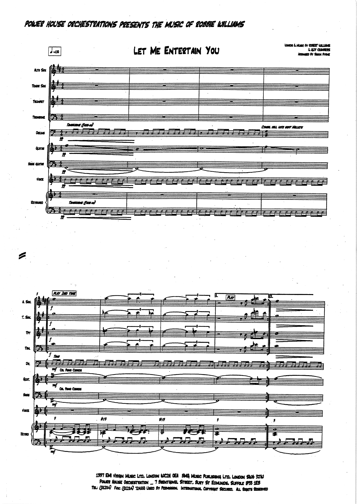 Let Me Entertain You — sheet music preview