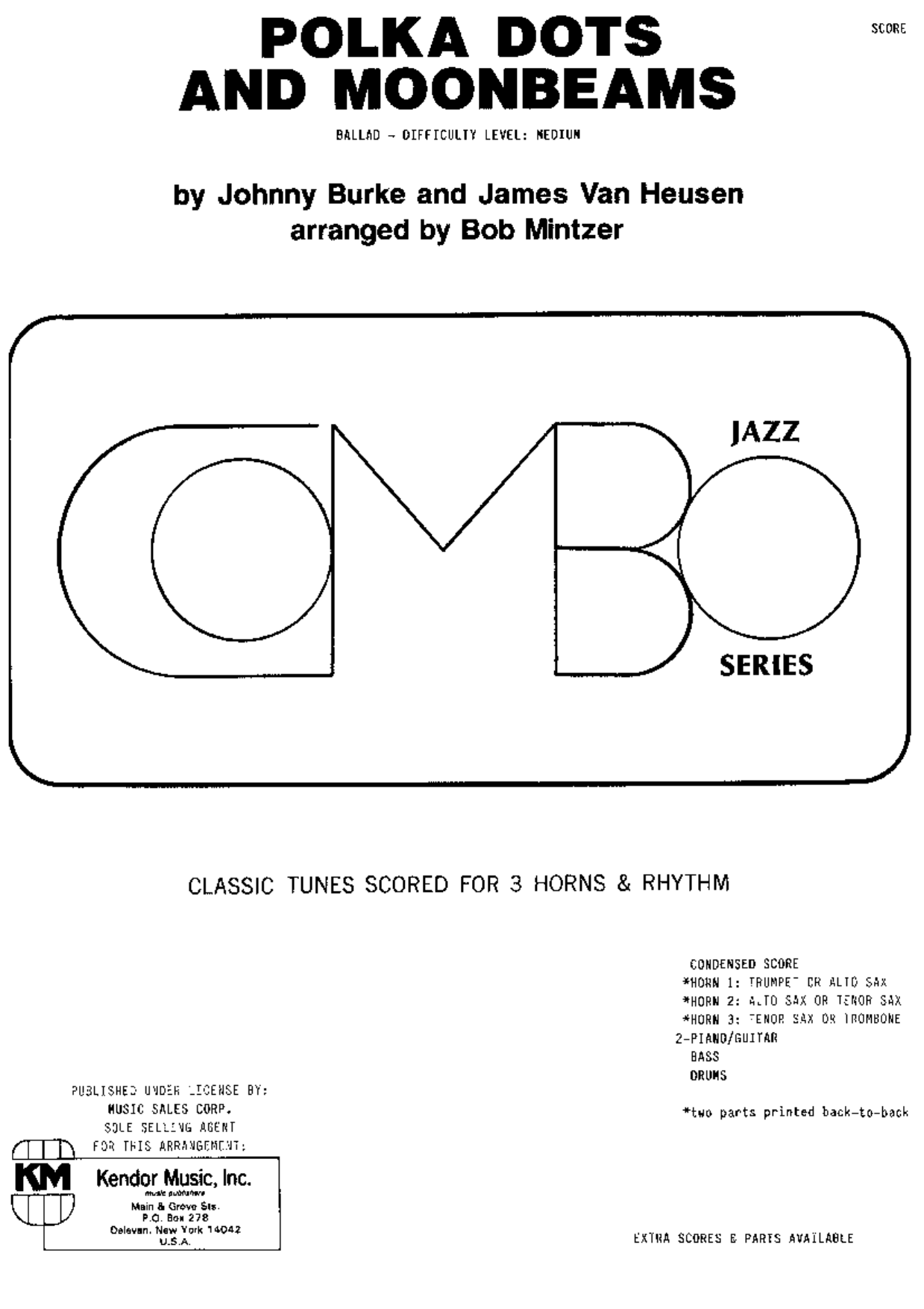 Polka Dots Moonbeams-B.Mintzer - 3 Horns, Rhythm, Score — sheet music preview