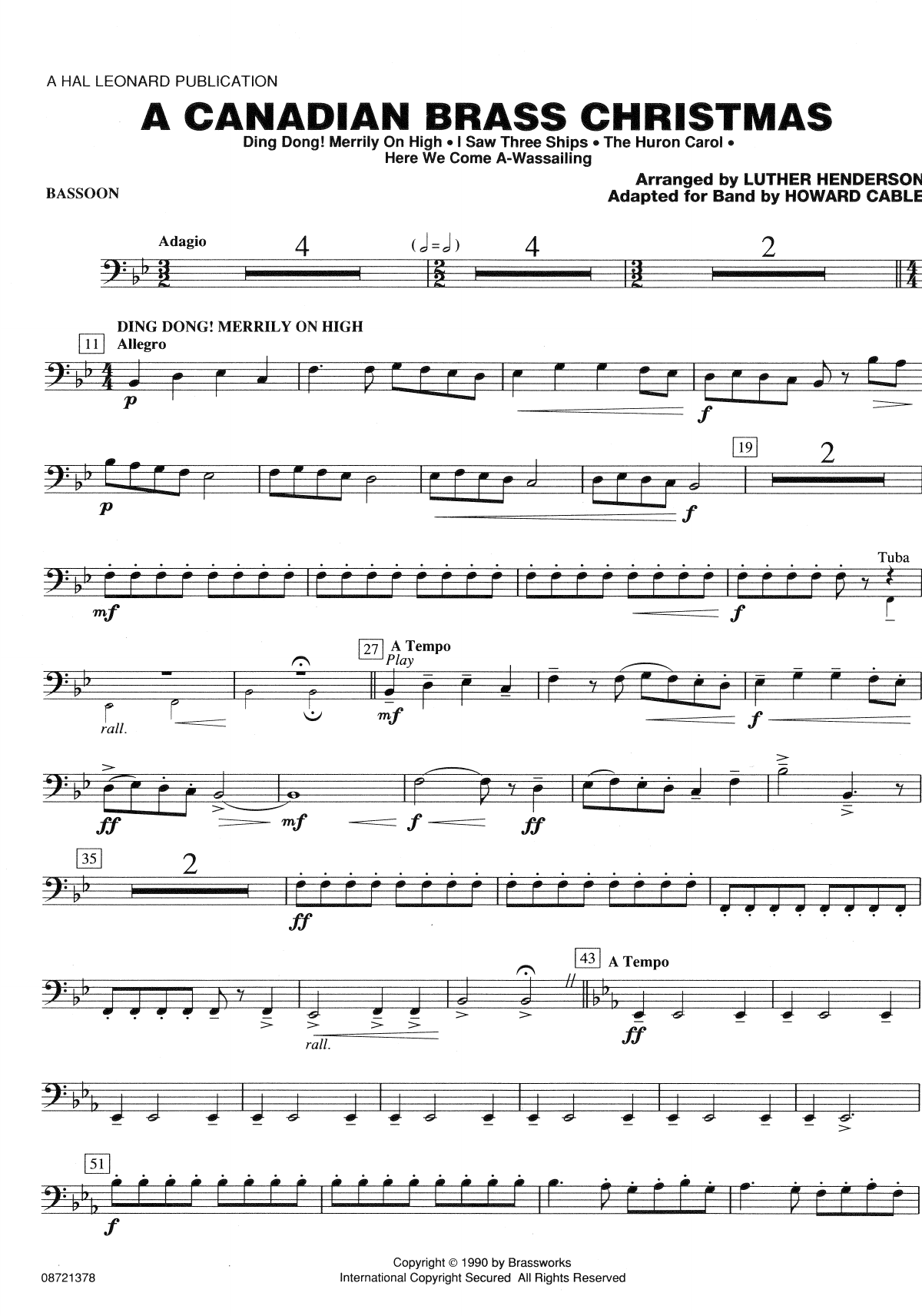 Canadian Brass Christmas-Bassoon — sheet music preview