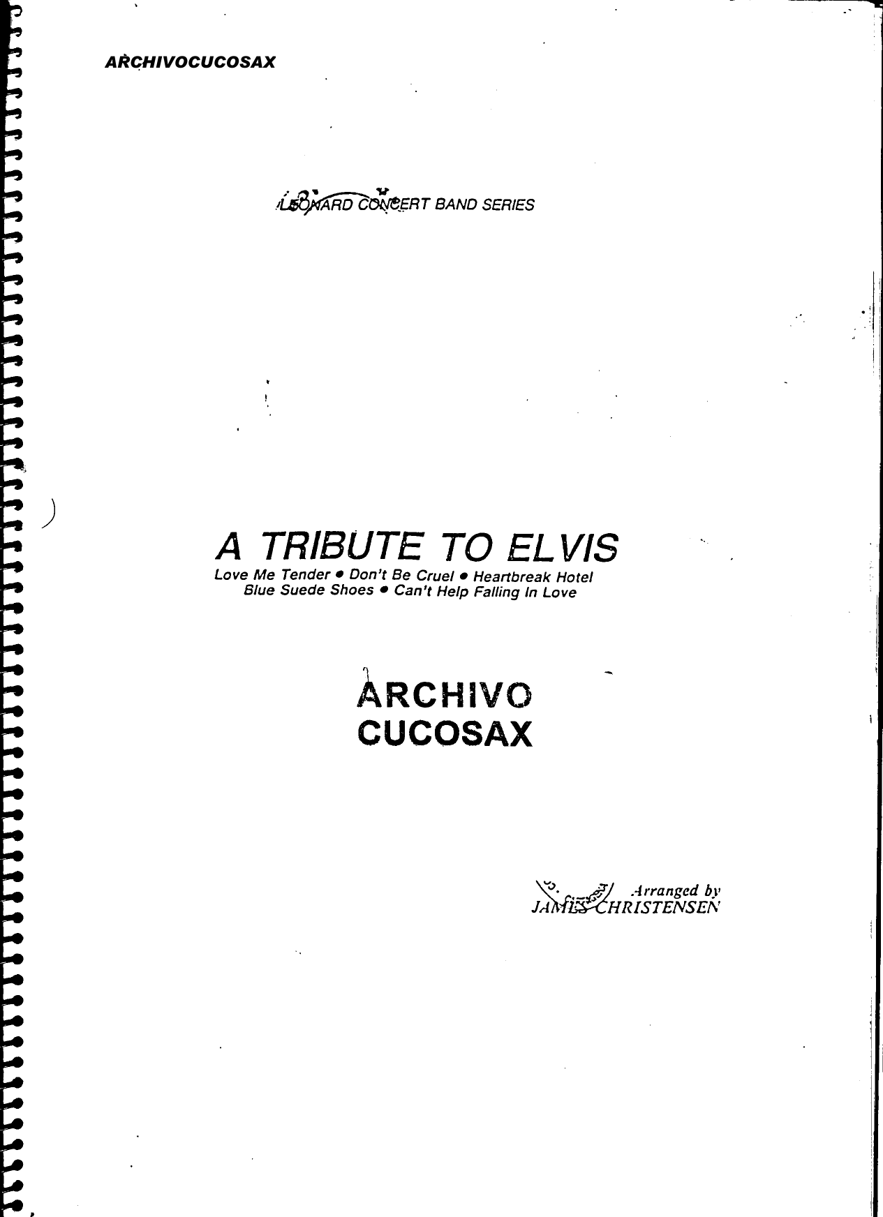 A Tribute To Elvis Presley — sheet music preview
