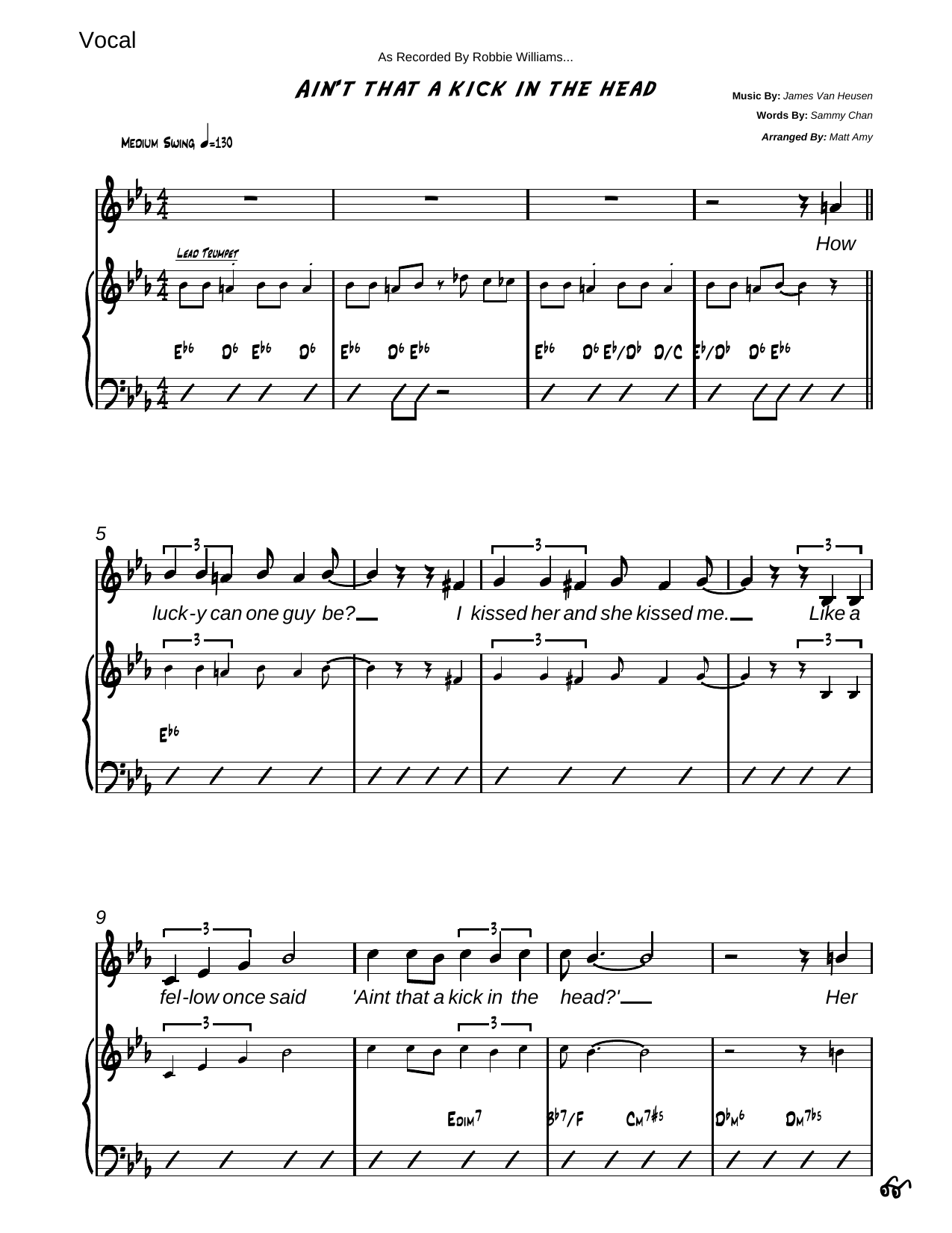 Ain That A Kick In The Head — sheet music preview
