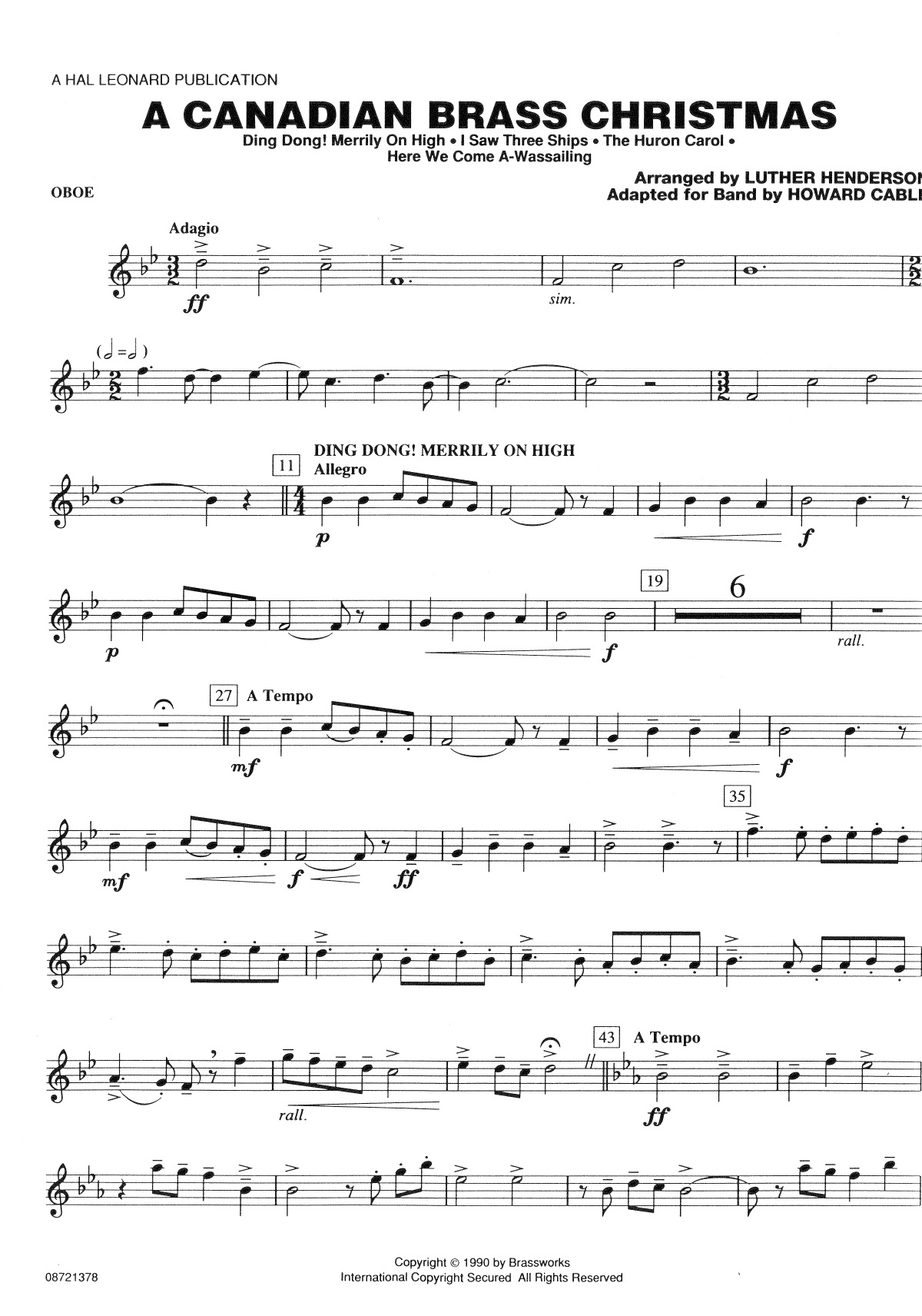 Canadian Brass Christmas-Oboe — sheet music preview