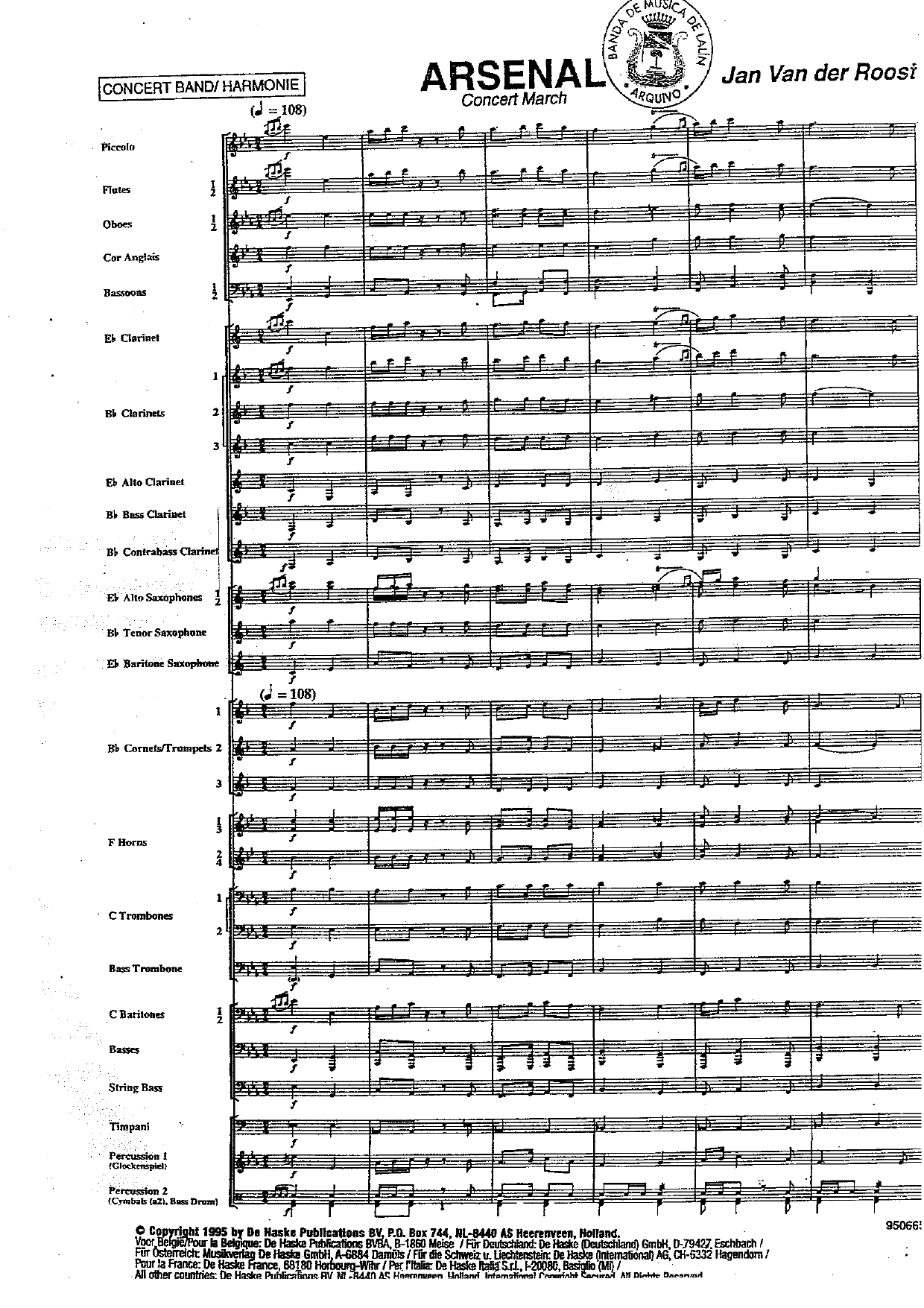 Arsenal — sheet music preview