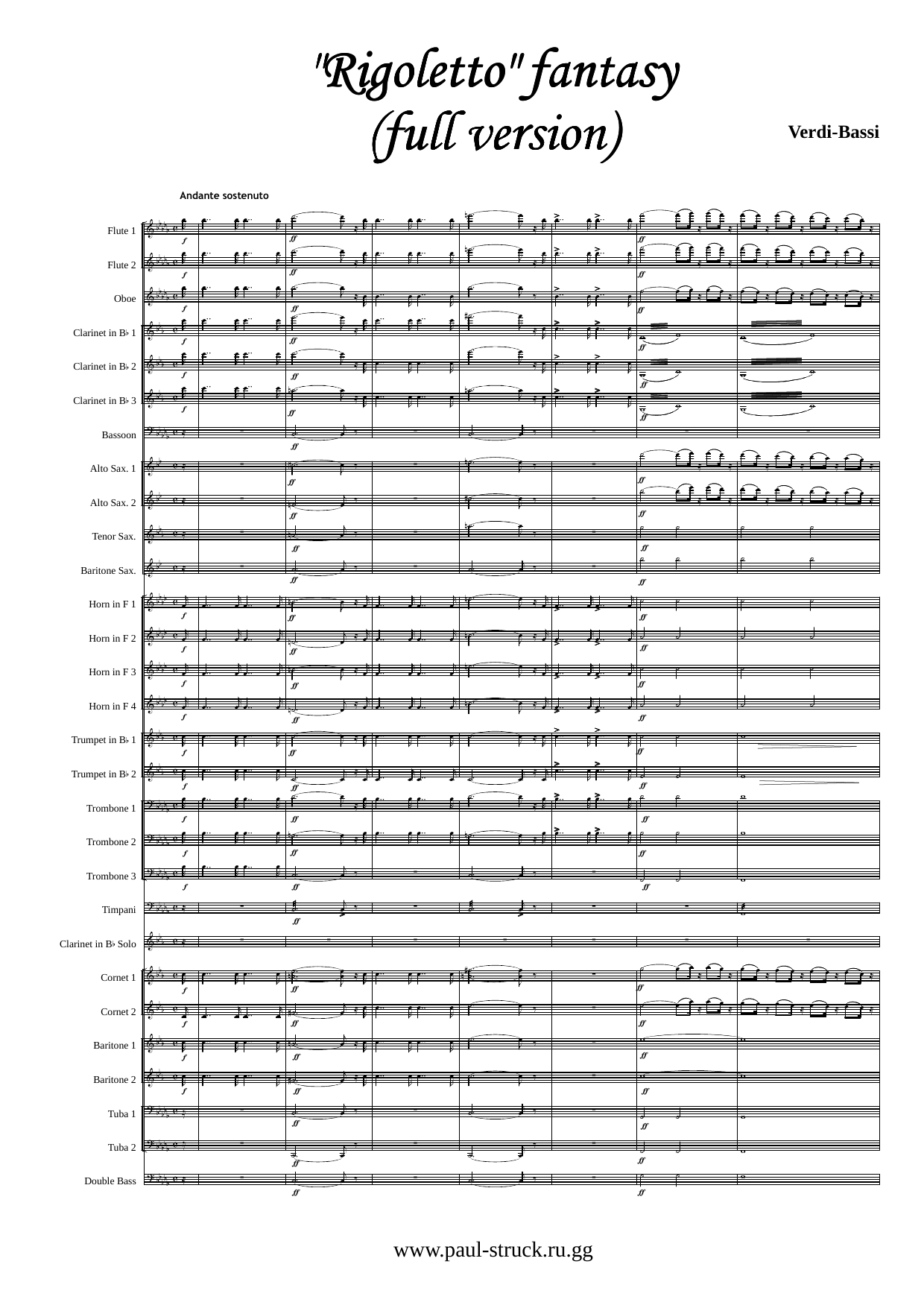 Rigoletto Fantasy Full SCORE — sheet music preview