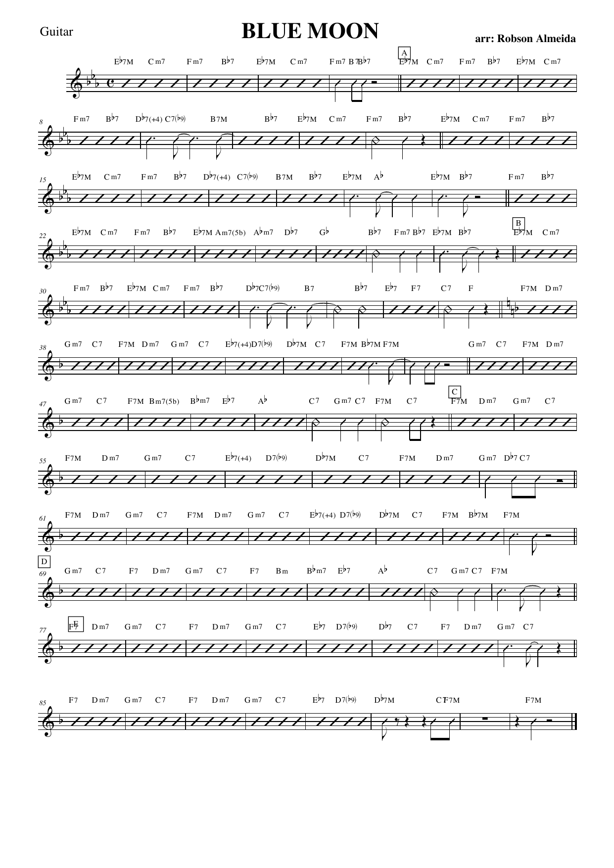 Blue Moon — sheet music preview