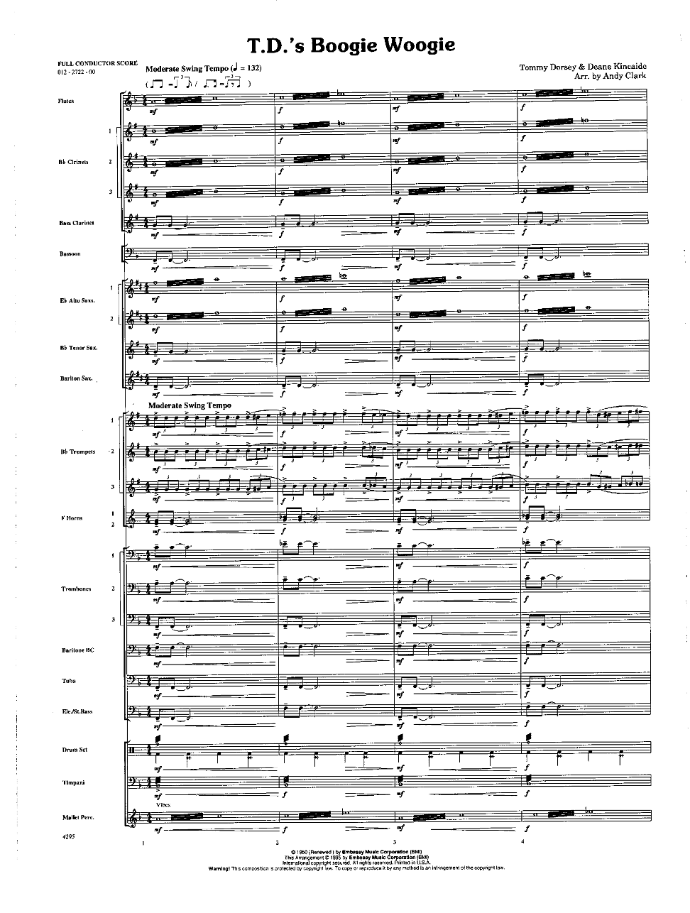 D.T.Boogie-Woogie (T.Dorsey) score — sheet music preview