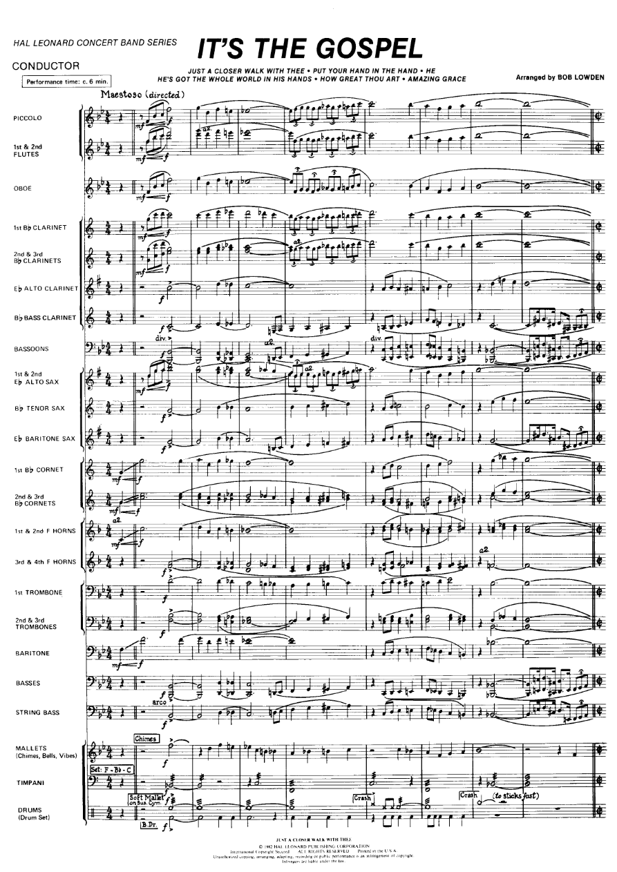 It's The Gospel (Bob Lowden) (clean) — sheet music preview