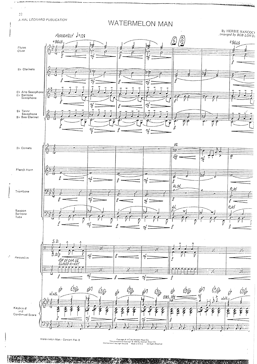 Watermelon Man (B.Lowden) score — sheet music preview