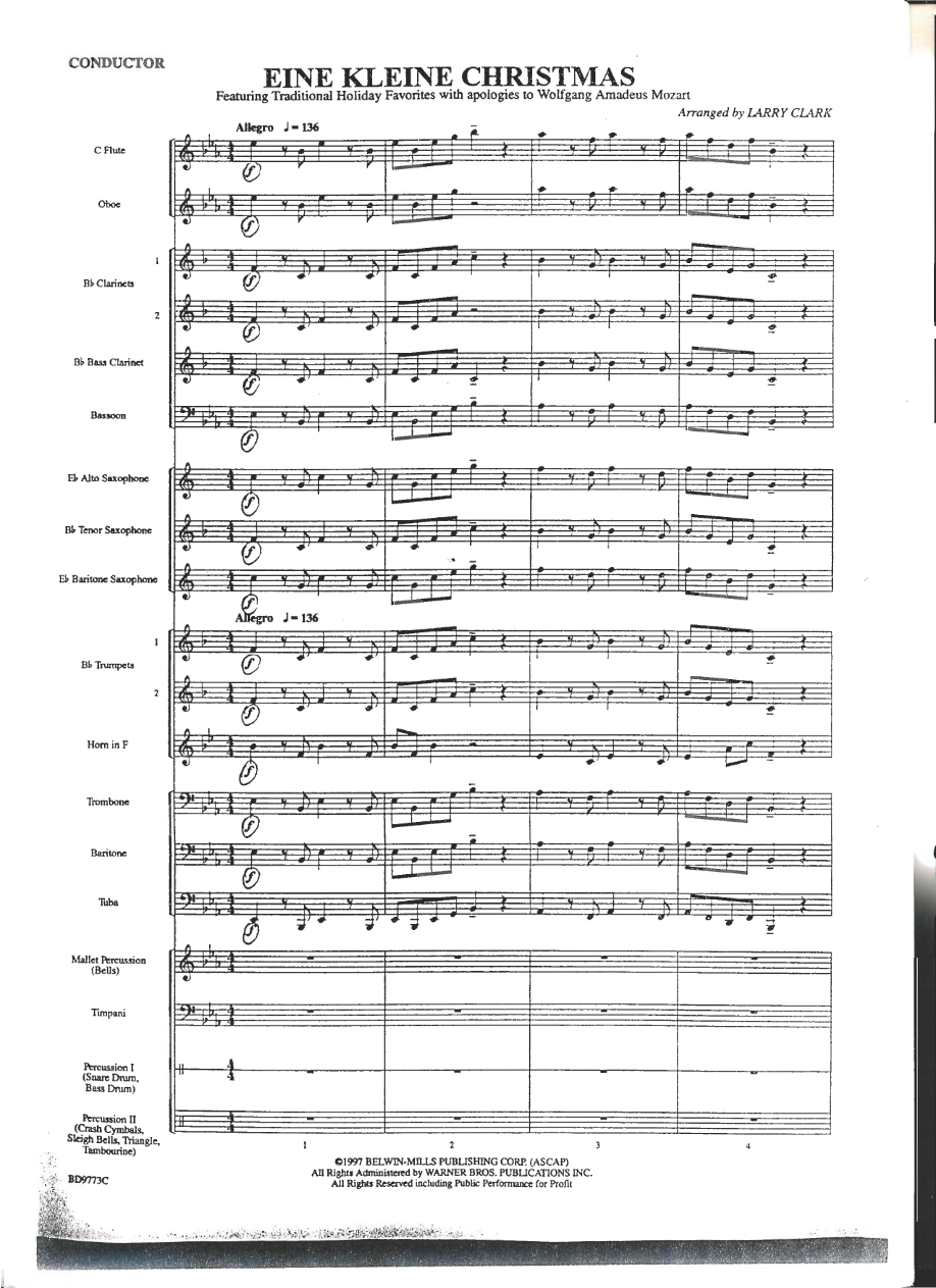 Eine Kline Christmas - arr. Larry Clark — sheet music preview