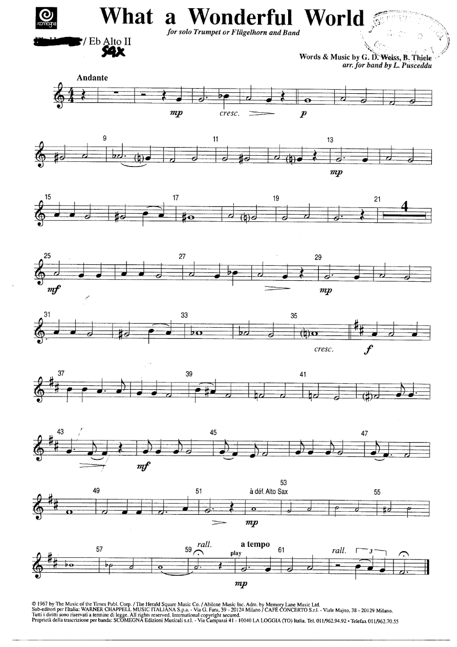 What a wonderful world - SAxo Alto — sheet music preview