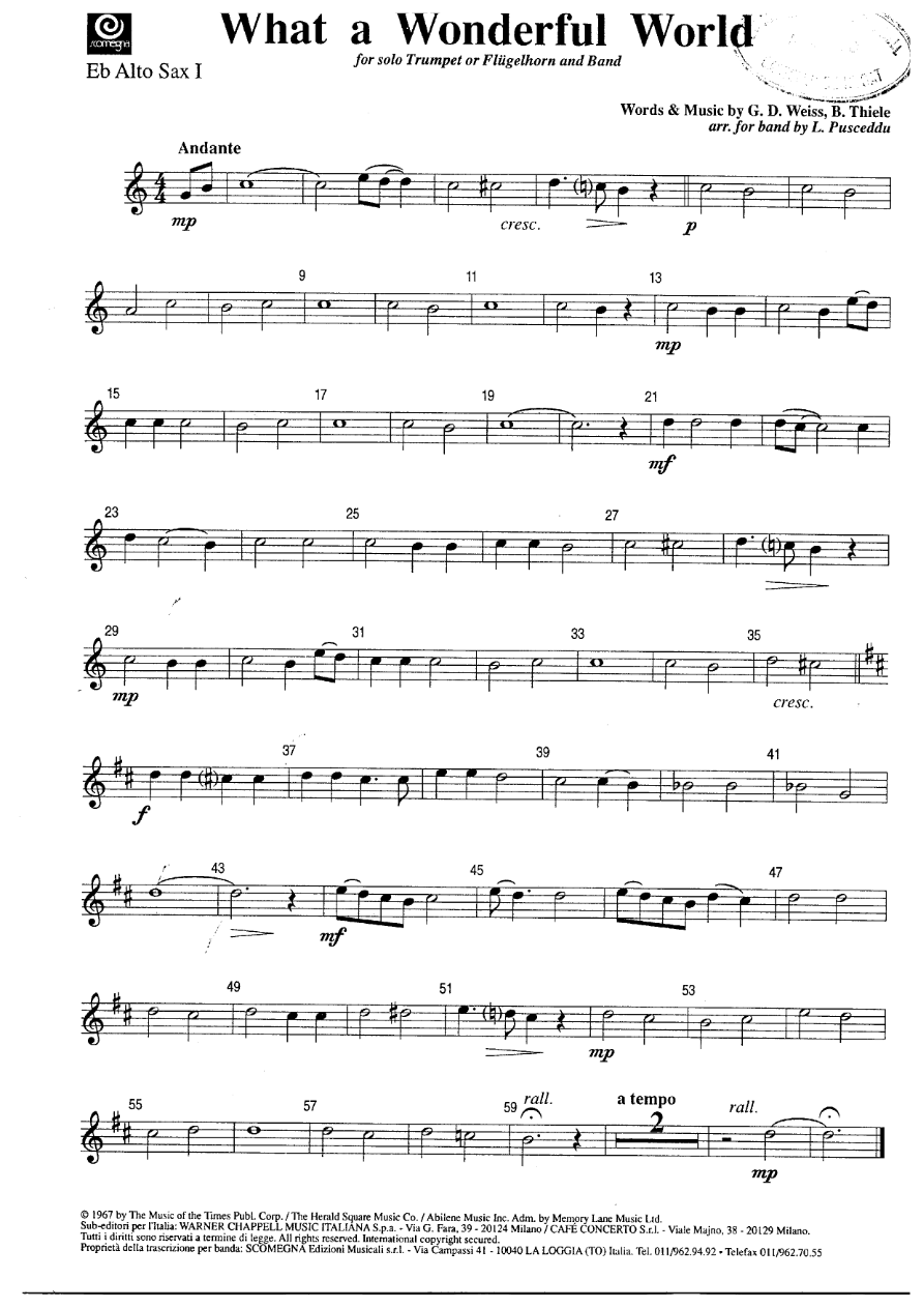What a wonderful world - Saxo Alt — sheet music preview