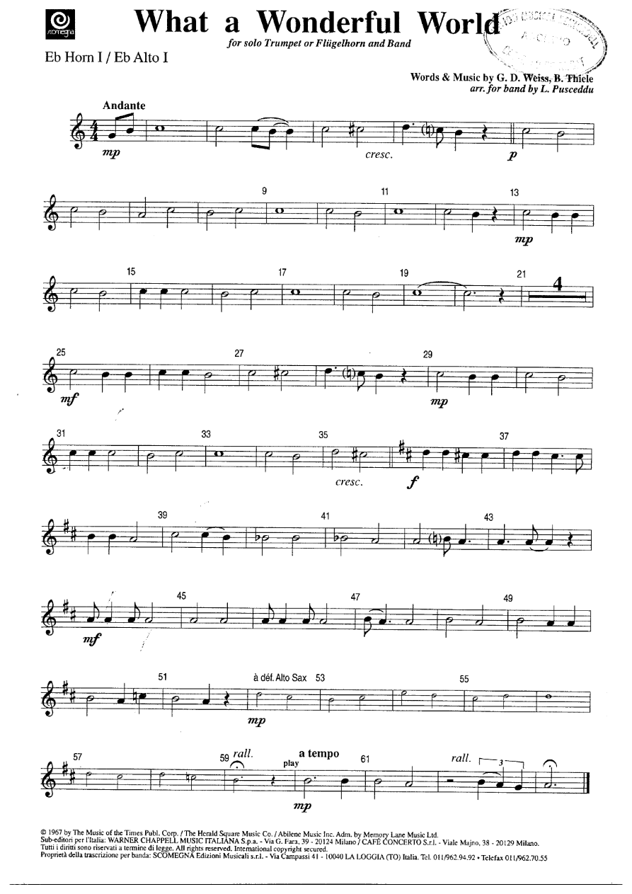 What a wonderful world - Trompa Eb — sheet music preview
