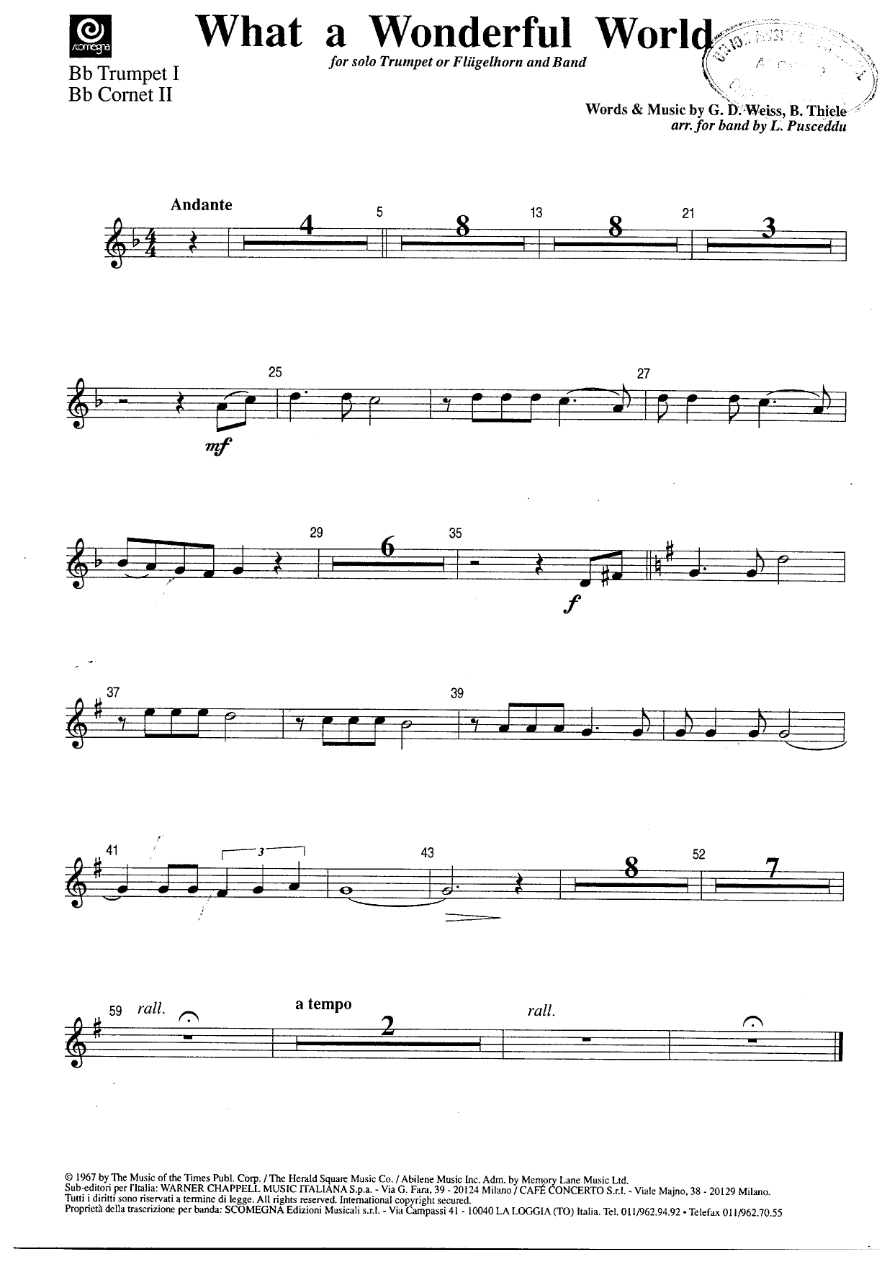 What a wonderful world - Trompeta — sheet music preview
