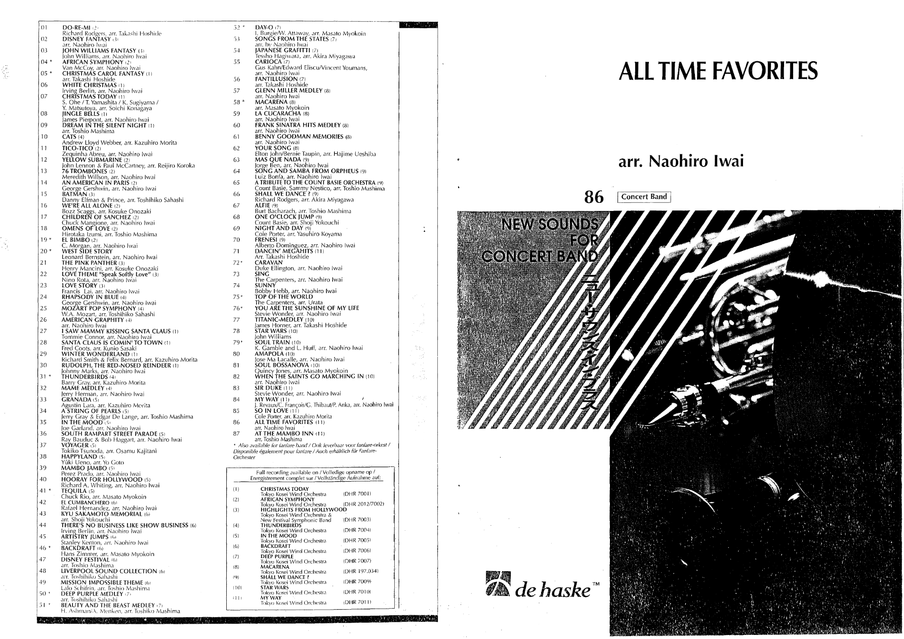 All Time Favorites (N.Iwai) — sheet music preview
