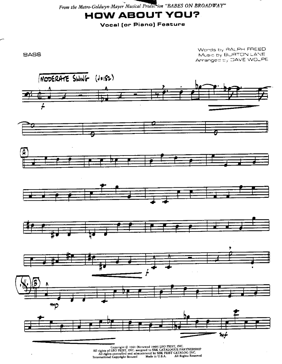 How about You-Bass — sheet music preview