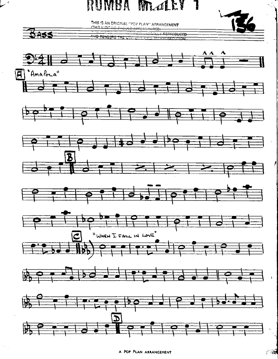 Rhumba Medley #1-Bass — sheet music preview