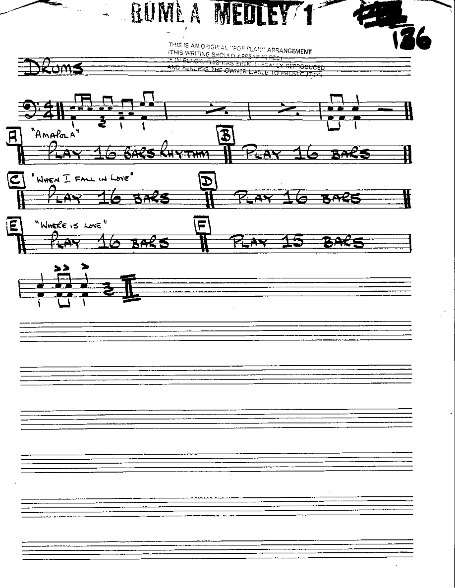 Rhumba Medley #1-Drums — sheet music preview