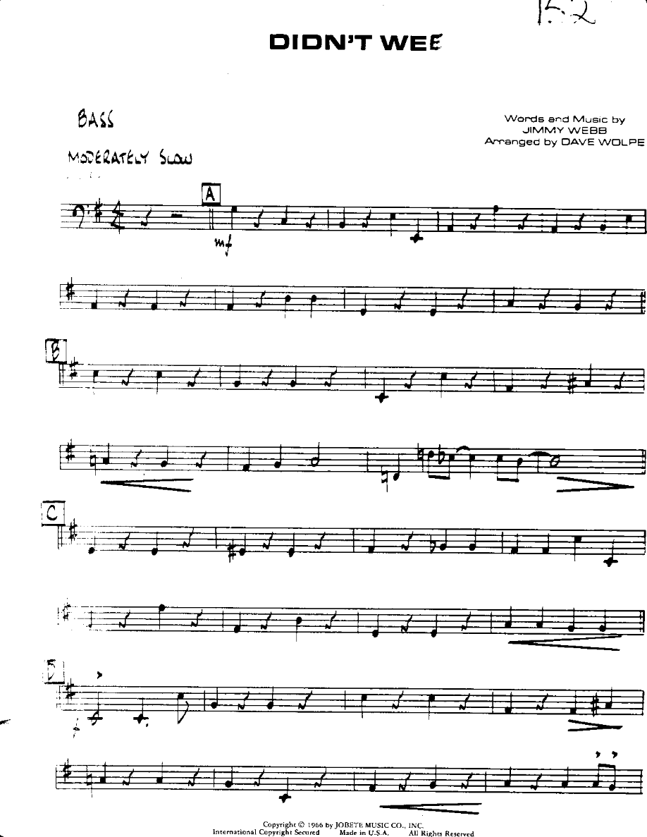 Didn't We-Bass — sheet music preview