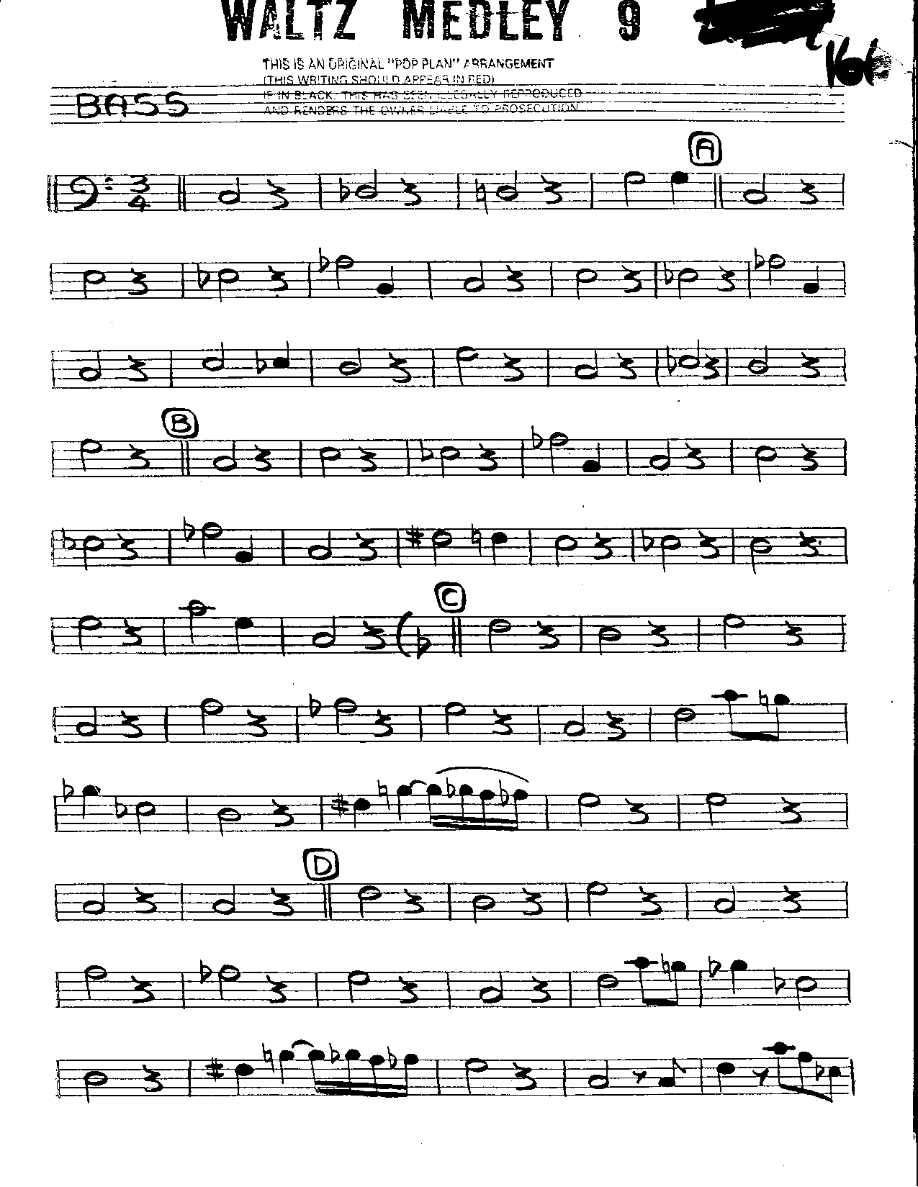Waltz Medley #9-Bass — sheet music preview