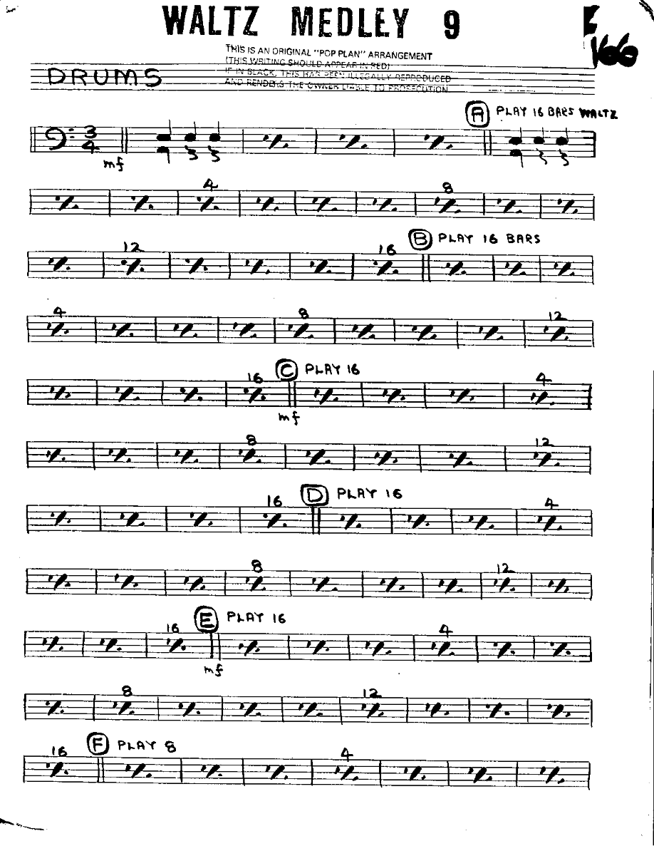 Waltz Medley #9-Drums — sheet music preview