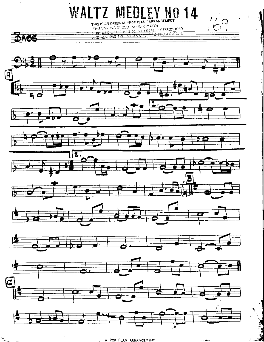 Waltz Medley #14-Bass — sheet music preview