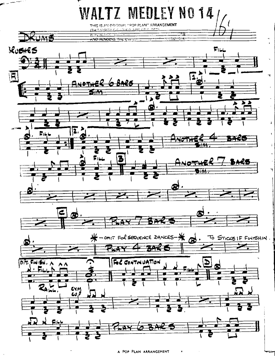 Waltz Medley #14-Drums — sheet music preview