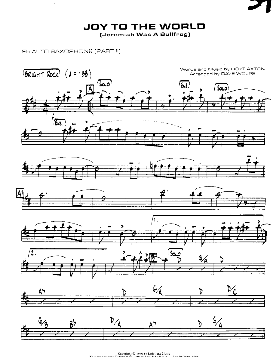 Joy to the World-Alto — Small Ensemble sheet music by Mr. X | Christmas