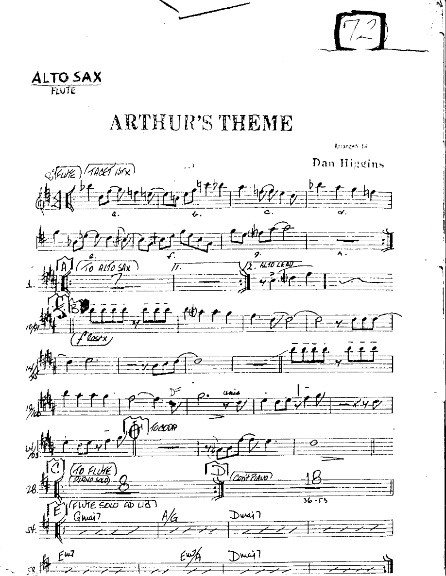 Arthur's Theme-Bass — sheet music preview