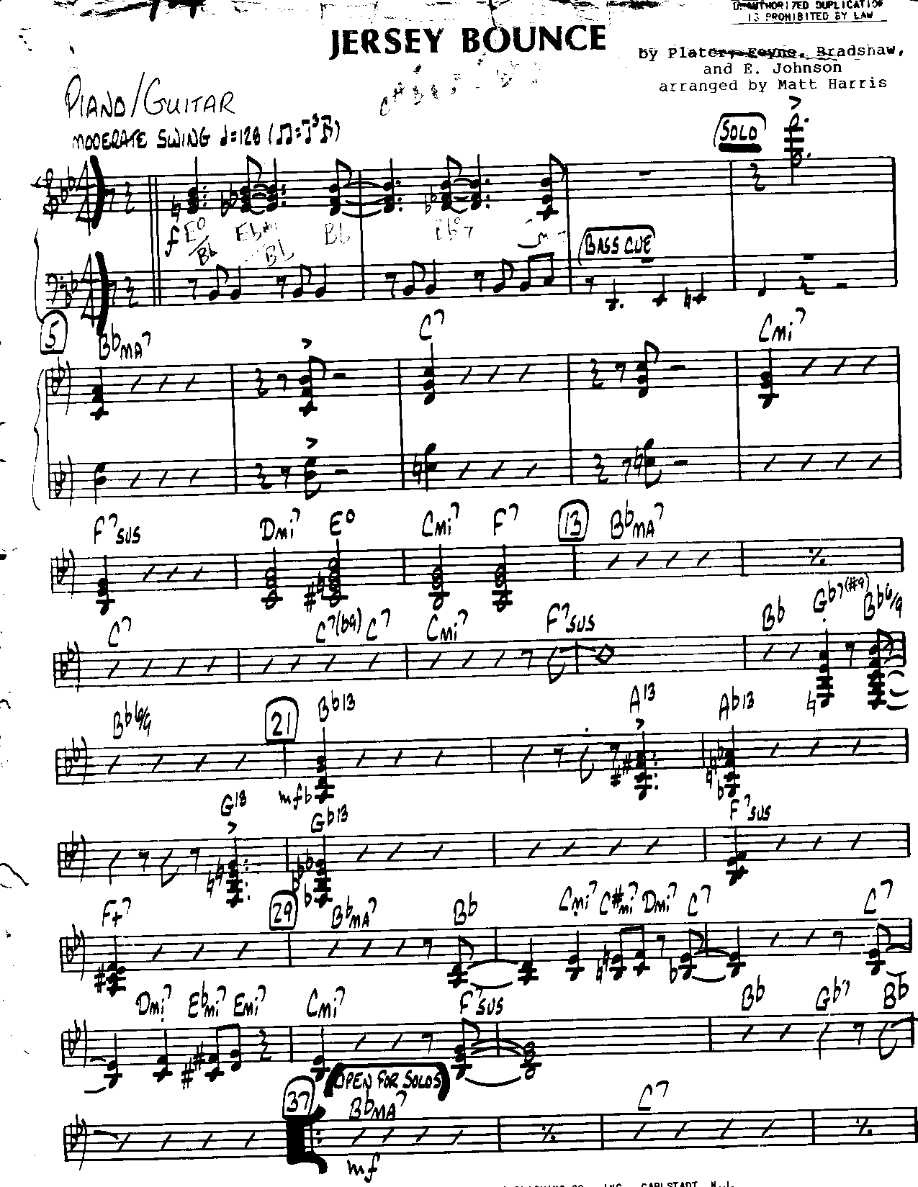 The Jersey Bounce-Piano — sheet music preview