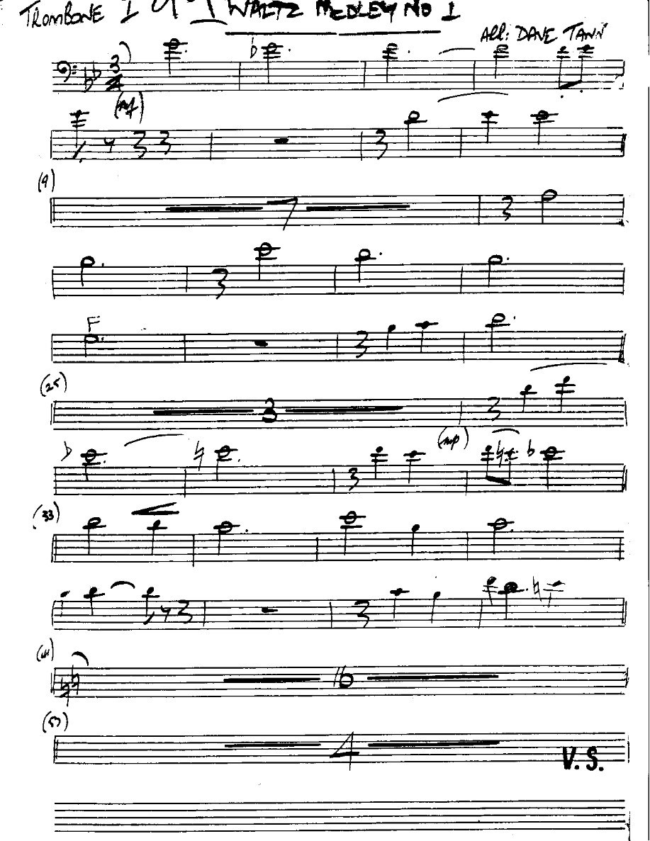 Waltz Medley-Trombone — sheet music preview