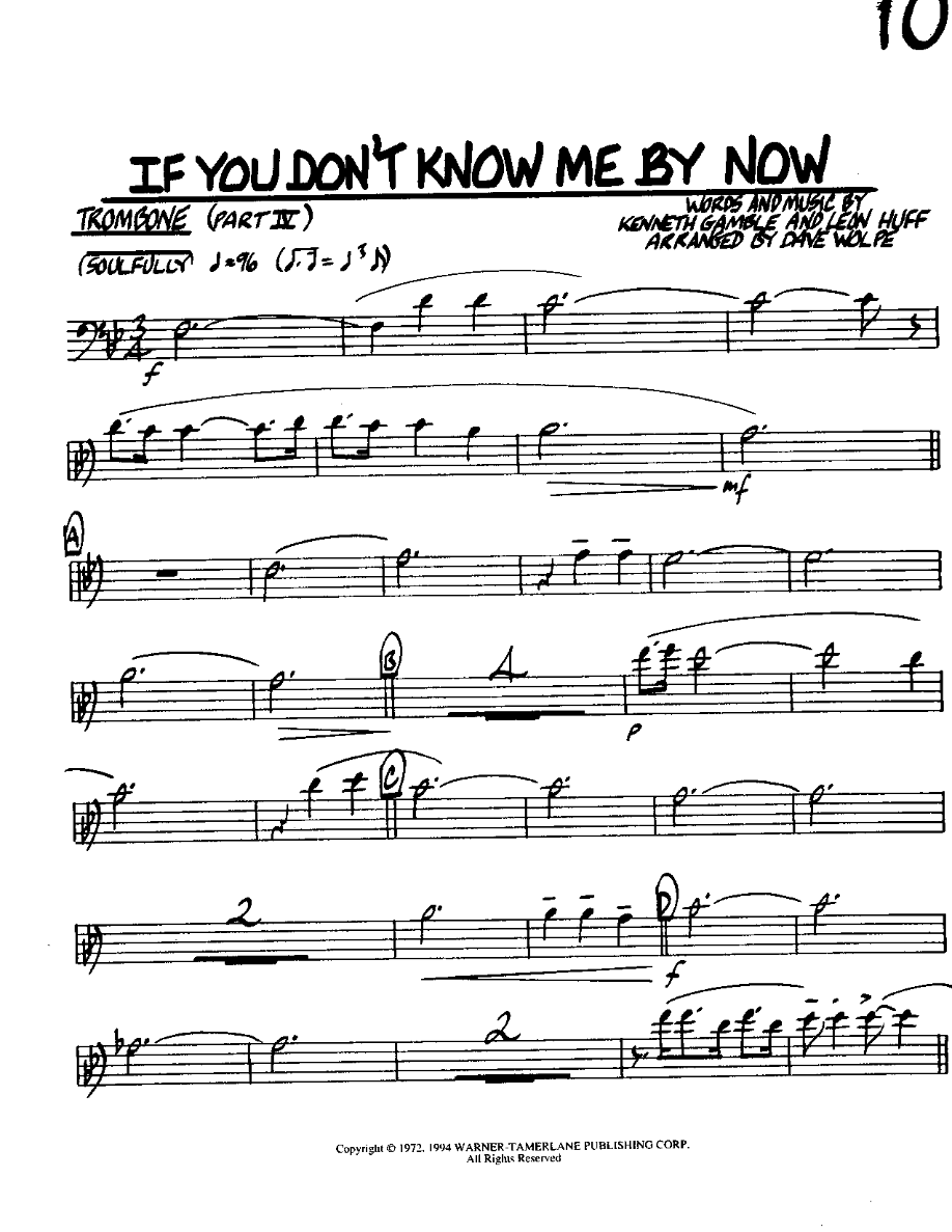 If you don't know me by now-Trombone — sheet music preview