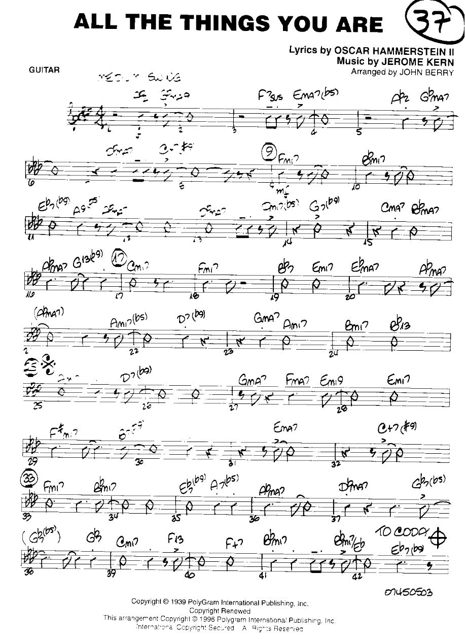 All The Things You Are — sheet music preview