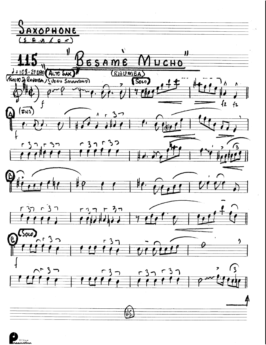 Besame Mucho (Stan Kenton) Sextet — sheet music preview