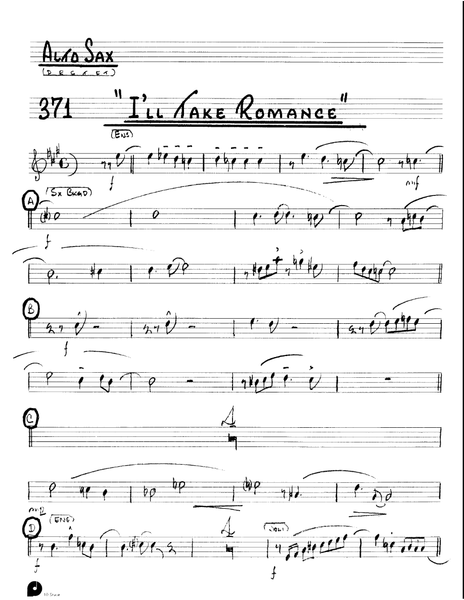 I'll Take Romance (Kenton Dectet #371) 3213 — sheet music preview