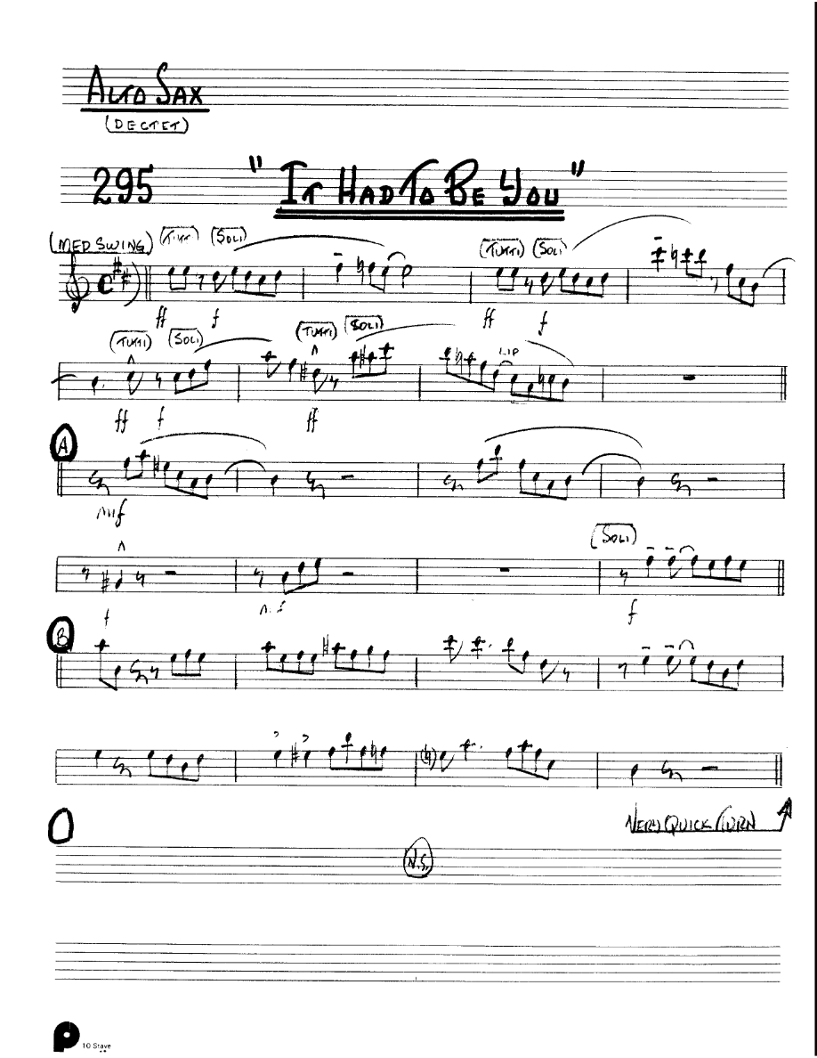 It Had To Be You (Kenton Dectet #295) 3213 — sheet music preview