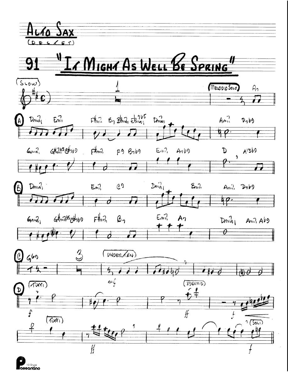 It Might As Well Be Spring (Kenton Dectet #91) 3213 — sheet music preview