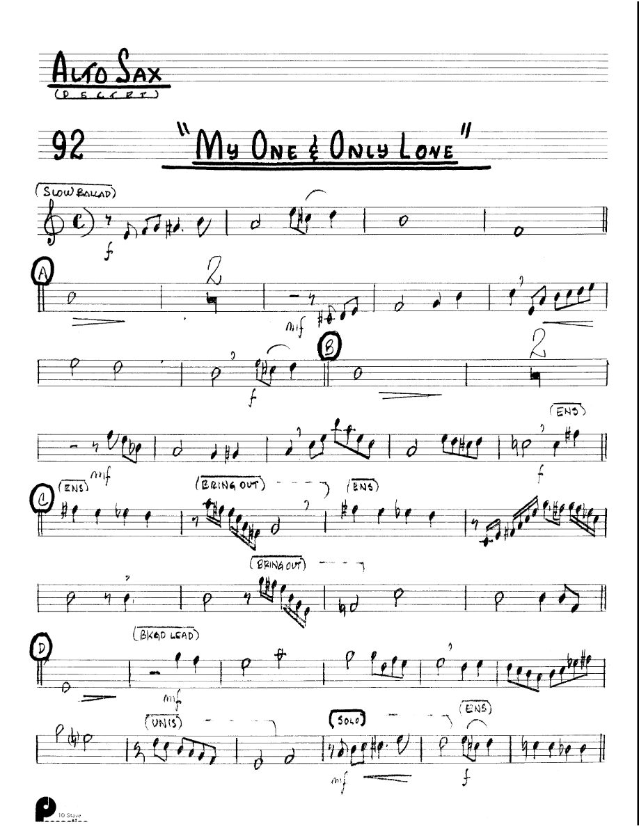 My One & Only Love (Kenton Dectet #92) 3213 — sheet music preview